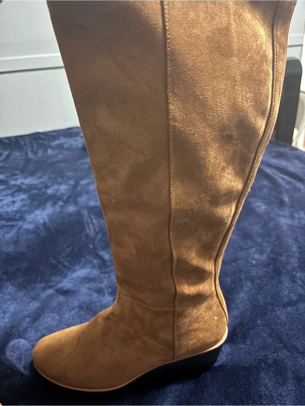 Women’s Brown Knee-High Wedge Boots